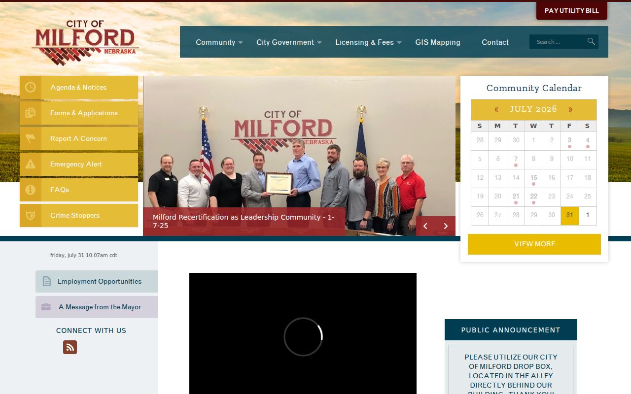 City of Milford Nebraska criminal records portal