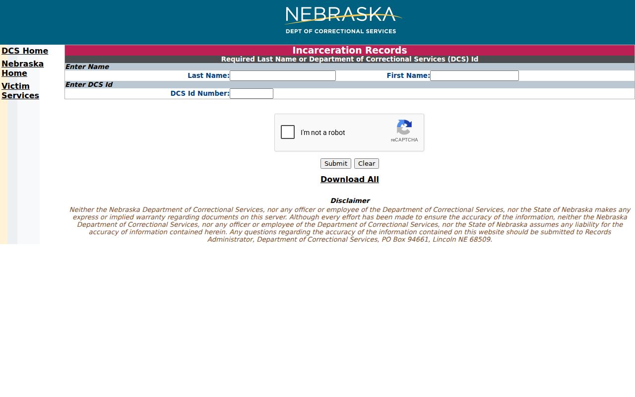Seward County arrest records Nebraska state incarceration search