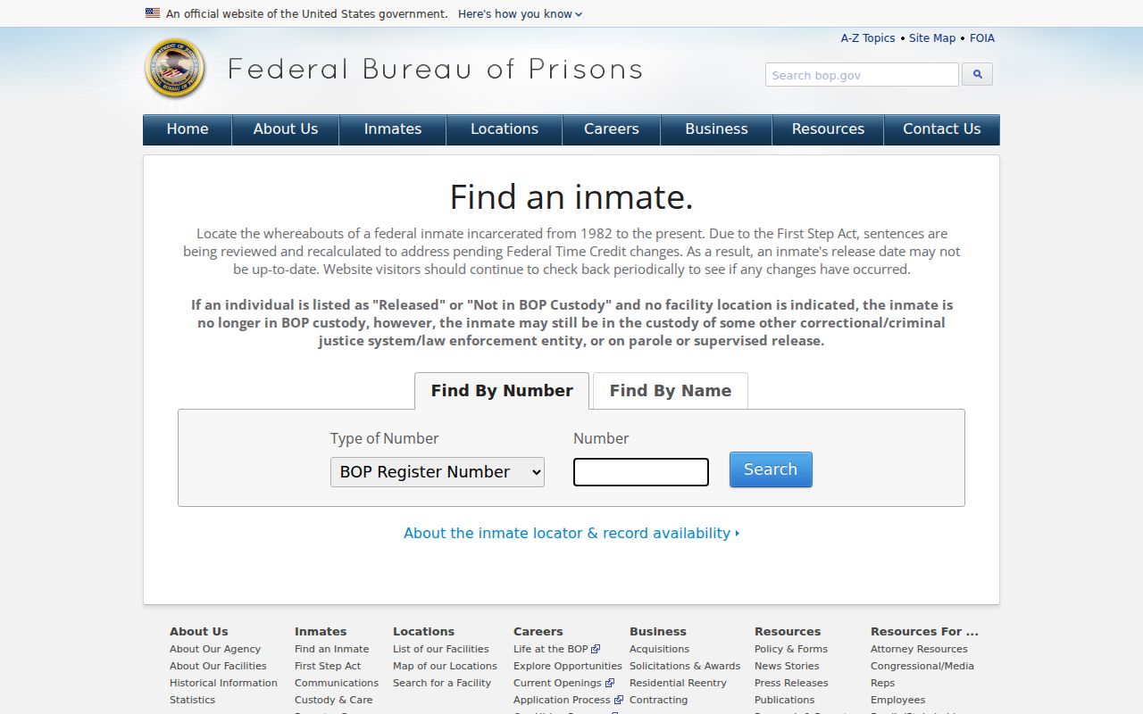 Federal inmate records related to Seward County criminal history
